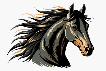  Horse head watercolor portrait vector illustration