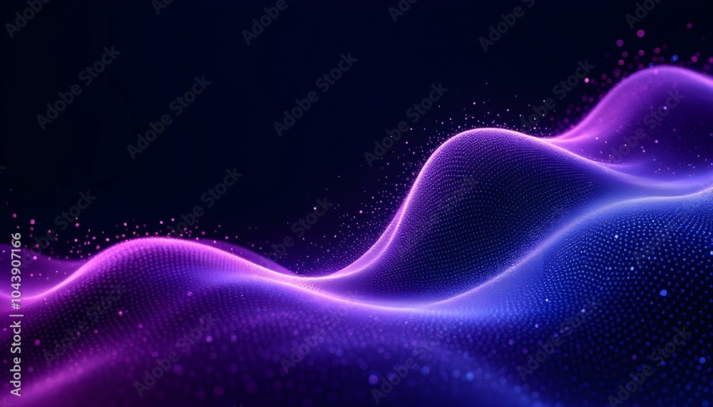 Leinwandbilder a vibrant wave of light particles in pink and blue, a mesmerizing abstract background for digital pr