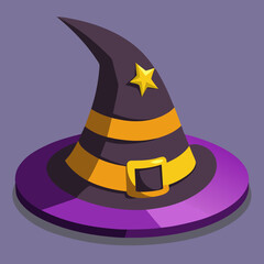 halloween witch hat with broom