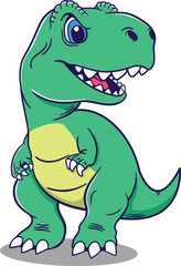 Funny cartoon t-rex vector illustration