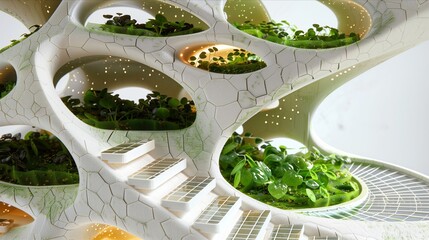 Innovative Vertical Garden Design Showcasing Sustainable Urban Agriculture Concepts