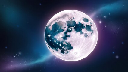 Obraz premium Stunning moon wallpaper capturing the moon and stars above calm waters