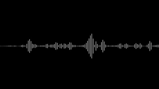 White audio waves motion on black. Sound waves or audio waveform.  Audio technology wave concept and design under the concept of black and colorful emphasize simplicity Multicolored digital sound wave
