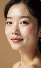 Fototapeta premium Beautiful portrait Asian Korean woman makeup of cosmetic
