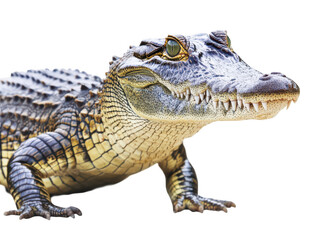 Obraz premium Close-up of a crocodile showcasing its powerful jaws and textured scales.