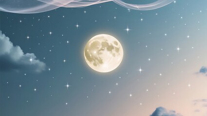 Naklejka premium Stunning moon wallpaper showcasing glowing craters and soft night hues