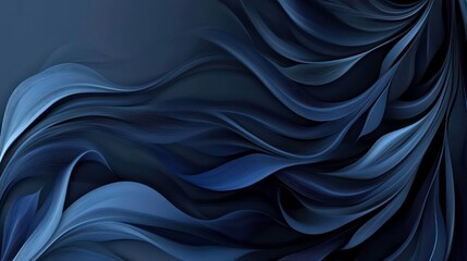 Obraz premium Abstract blue wavy pattern with flowing lines in a 3D style.