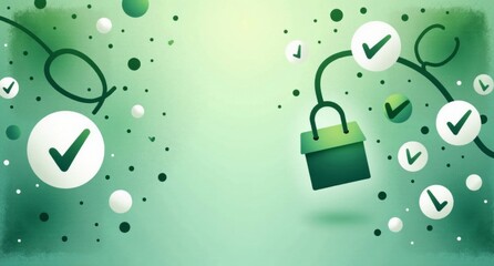 Healthcare reform in green and silver with dynamic brushstrokes, ballots, and check marks, symbolizing active participation in healthcare policy changes. Texture overlays add spatial depth.