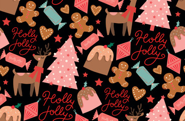 Flat christmas pattern design