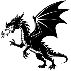 black dragon illustration