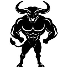 illustration of a bull isolated