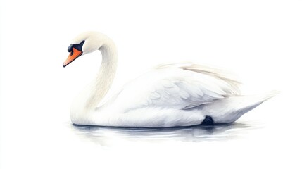 Naklejka premium Elegant swan watercolor illustration