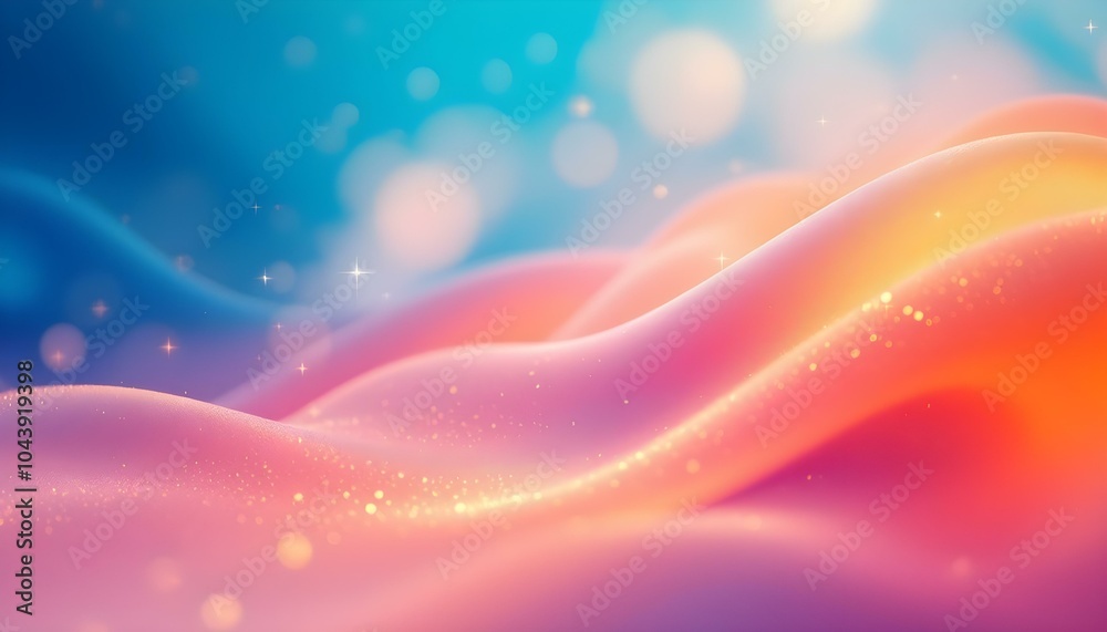 Poster Pink and blue abstract illustration for template background banner color gradient colorful multicolor mix iridescent. New Smooth and blurry colorful gradient mesh background. Modern bright colors.
