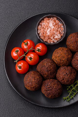 Falafel vegetarian and vegan dish made with chickpeas, spices and herbs
