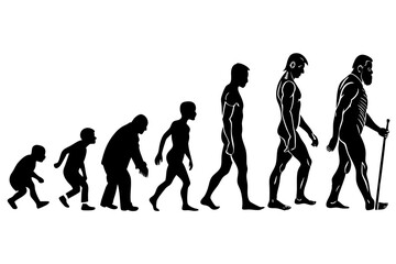  Life cycle evolution from baby to old man vector illustration 