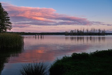 Sonnenuntergang über den Scharmützelsee bei Bad Saarow