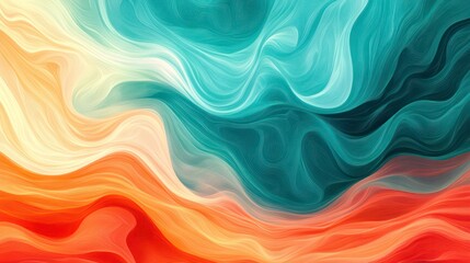 Obraz premium Abstract wavy background with shades of blue, orange, and yellow.