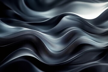 Obraz premium Abstract flowing fabric texture in shades of blue and gray creating a dynamic visual effect