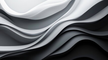 Obraz premium Abstract background with wavy lines and gradients in shades of gray.