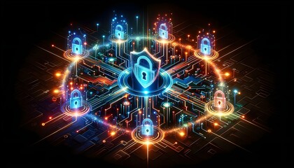 Abstract Cybersecurity Firewall with Data Streams and Encryption