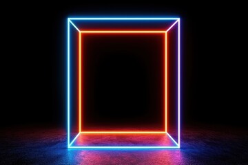 Floating house outline above a vibrant field, minimalistic and modern, blending real estate visions with nature s tranquility and open possibilities