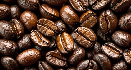 Fototapeta premium Roasted Coffee Beans Close-Up