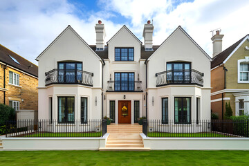 An overview of Edinburgh's historic house Royal Mile from the street.