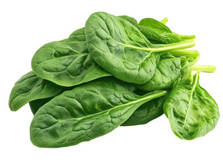 Obraz premium Fresh spinach leaves isolated on white background, vibrant and healthy.