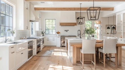 Fototapeta premium Modern Luxury Home Exterior at Sunset with Elegant Landscaping and Outdoor Seating Area