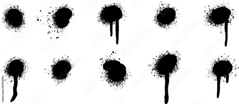 Poster vector art featuring a splash and splatter design with paint and ink drips. perfect for a creative s