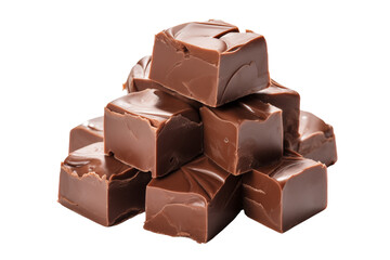 Chocolate fudge isolated on transparent or white background, png