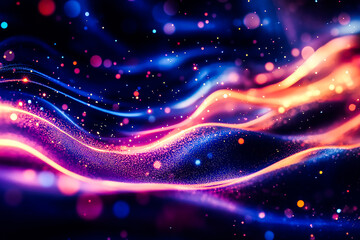 Obraz premium Abstract Flowing Energy Background with Bright Fluid Motion and Electric Light