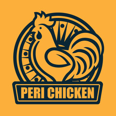 Rooster Vintage Logo Design for Peri Chicken Restaurant