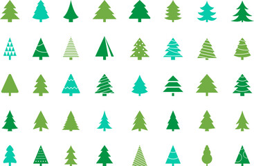Obraz premium Christmas tree icon. Christmas green tree illustration with star. Christmas tree vector illustration, Tree vector art, xmas tree silhouette, Christmas vector icon.