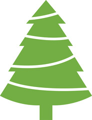 Christmas tree icon. Christmas green tree illustration with star. Christmas tree vector illustration, Tree vector art, xmas tree silhouette, Christmas vector icon.