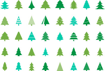 Christmas tree icon. Christmas green tree illustration with star. Christmas tree vector illustration, Tree vector art, xmas tree silhouette, Christmas vector icon.