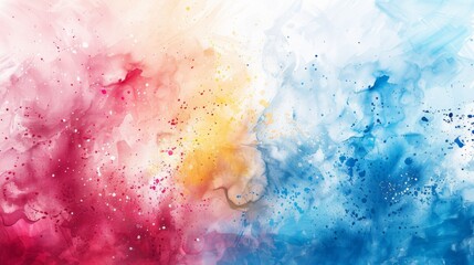 Fototapeta premium Abstract Watercolor Background: Vibrant Colors and Dynamic Splashes
