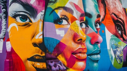 Obraz premium LGBTQ+ pride and advocacy in urban art: Reflecting queer activism through street art and murals, photography style, photo of
