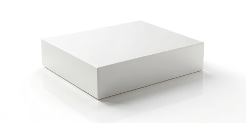 Fototapeta premium White Box on White Background, Minimalist Design, Product Mockup, packaging , mockup