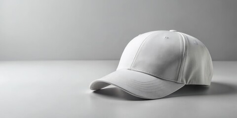 White Baseball Cap on White Background, Minimalist Design, Hat, Cap ,baseball cap, hat, fashion