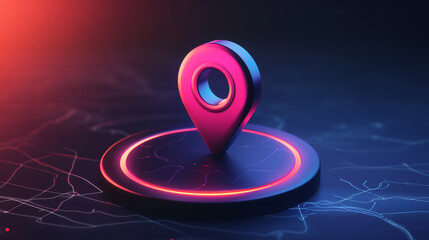 Stylized 3D Mapping Icon.