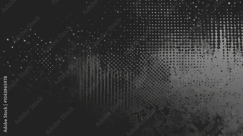 Poster Abstract dark grey and white halftone pattern background.