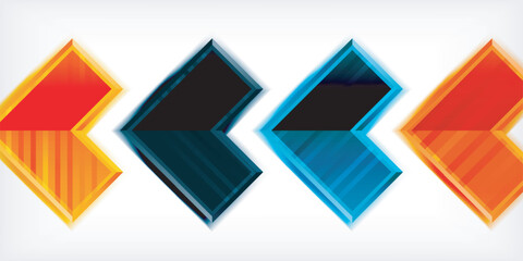 Arrow symbols created with 3d effects and line texture geometric abstract background