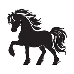 Pony silhouette  vector black color white background 