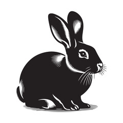  Rabbit silhouette  vector black color white background 