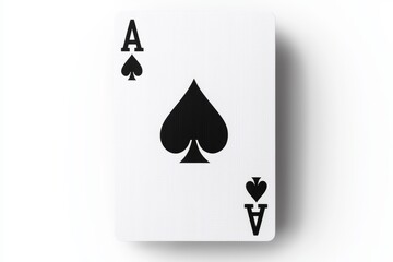 A single playing card, the Ace of Spades, isolated on a white background, with crisp, clear design and sharp edges
