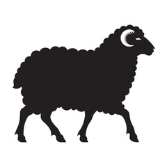 Sheep silhouette  vector black color white background 