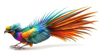 Obraz premium Colorful Bird with Long Tail Feathers.