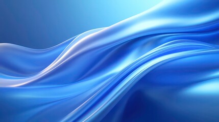 Fototapeta premium Abstract blue fabric waves on a blue background.
