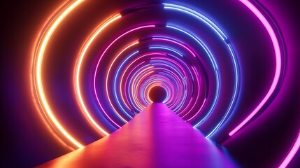 Fototapeta premium Radiating Neon Light Burst, futuristic flashes, Motion lights, Colorful Streaks on Dark Background
